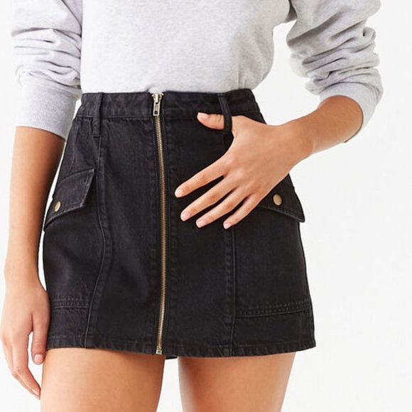 Mini Denim Zipper Skirt Forever 21 - Picture 2 of 8